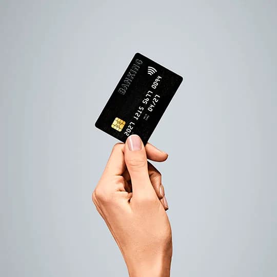 A hand holding a credit card representing enterprise big business