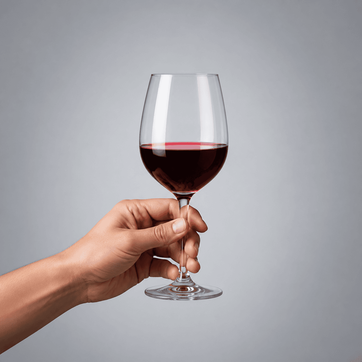 A hand holding a glass of red wine representing the fine dining industry