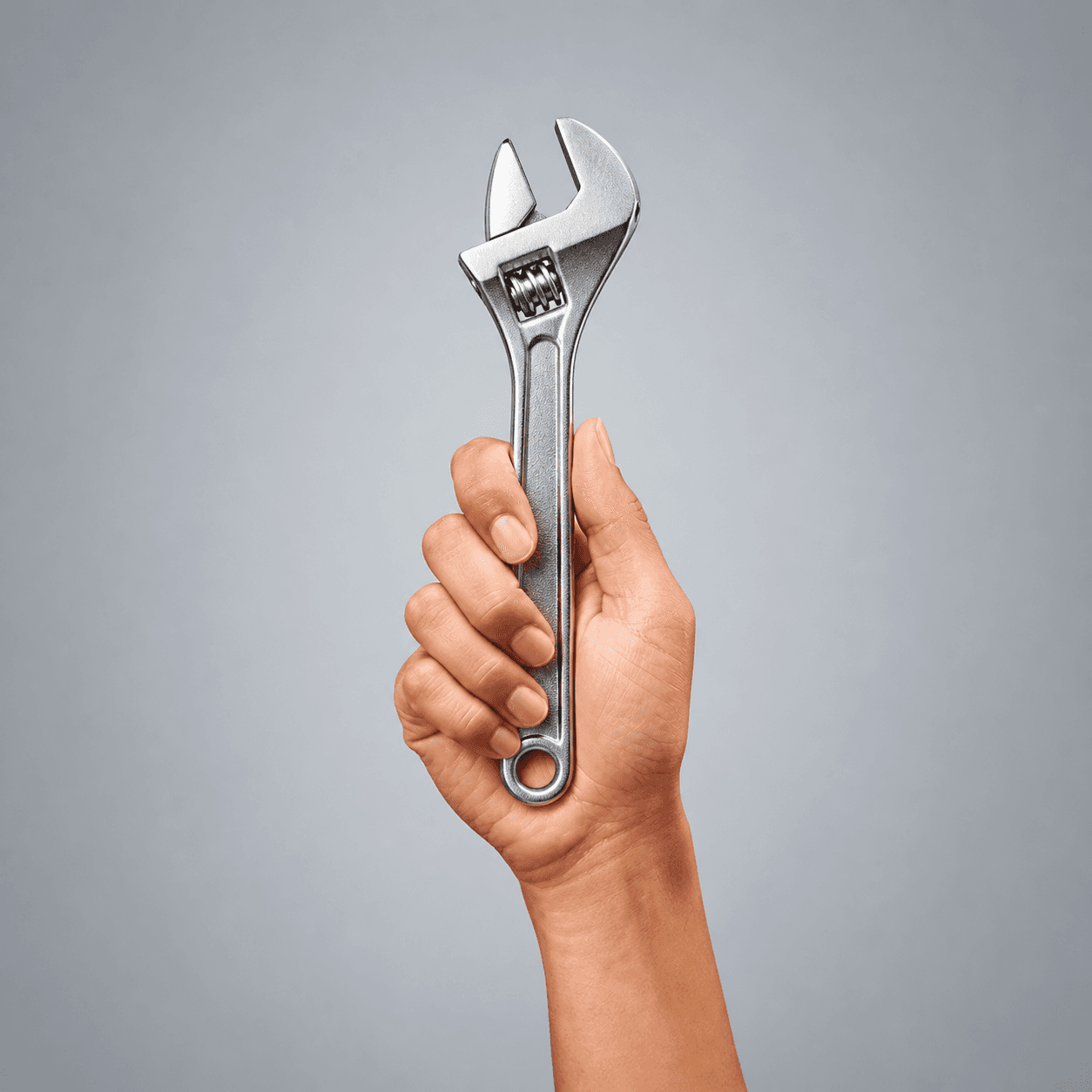 A hand holding a wrench representing the contractors industry