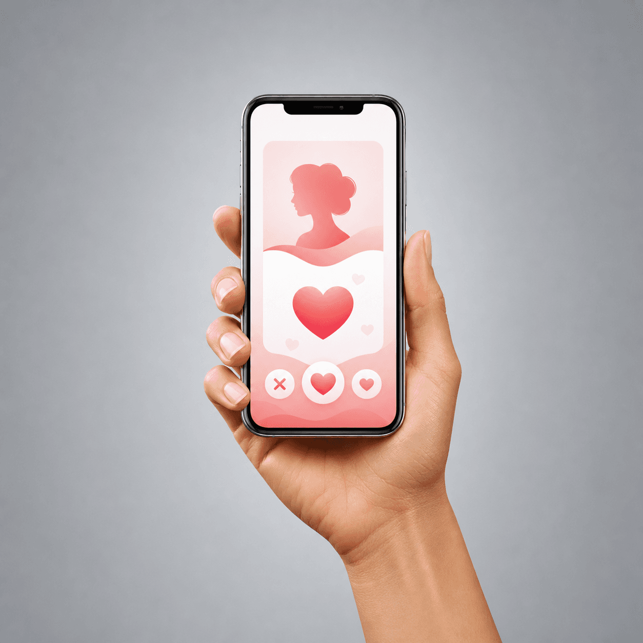 A hand holding a smartphone with a dating app screen representing the online dating industry