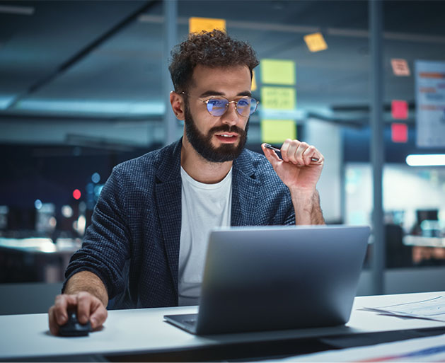 A man using intelligent transaction routing services provided by American PaySave