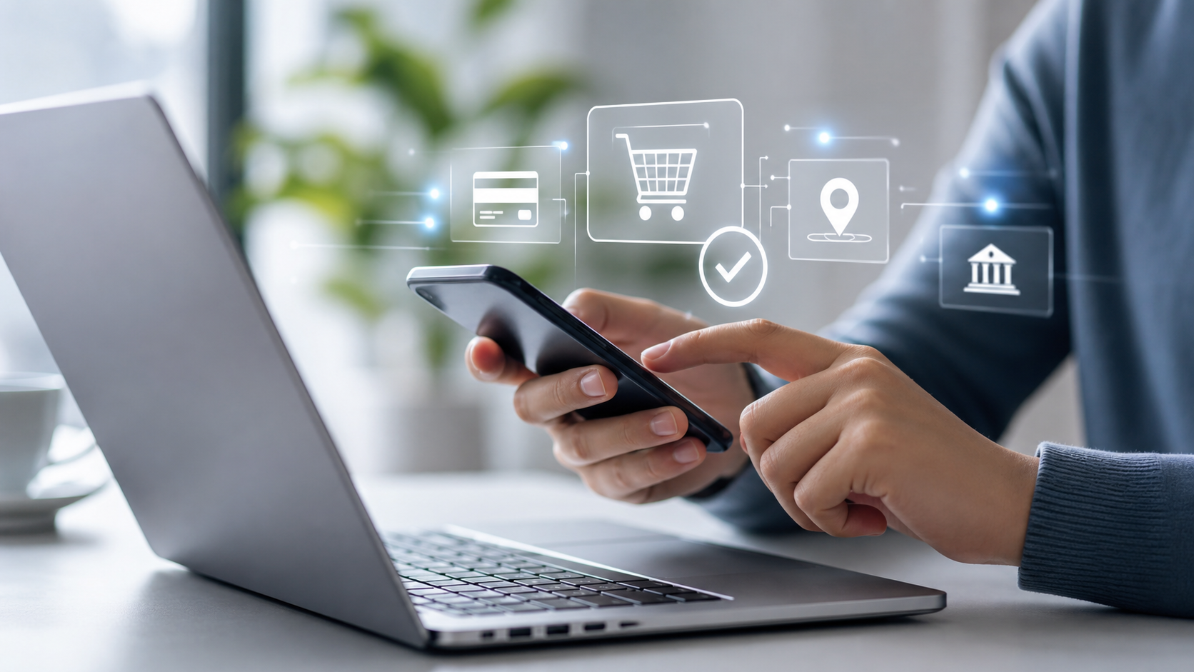 Best way to Accept Credit Cards man on mobile and laptop device