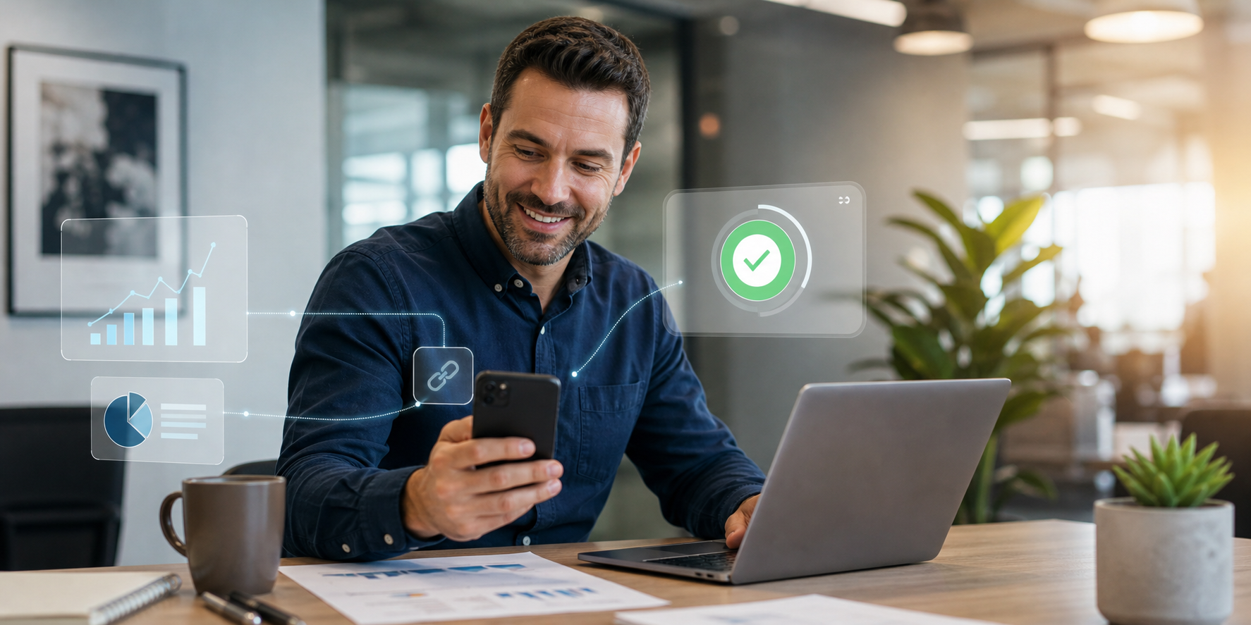 man choosing payment processor on mobile
